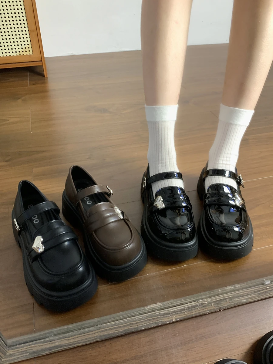 

Туфли-оксфорды на каблуке в британском стиле женские универсальные сабо на платформе женская обувь в стиле ретро преппи кожаные новые туфли-лодочки