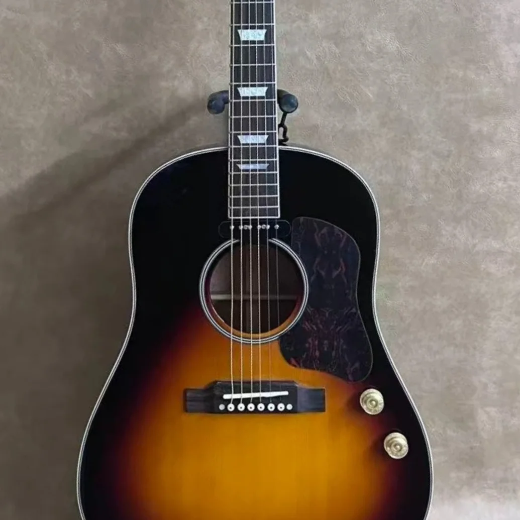 Acoustic Guitar Sunset  J160 Pickup Marble Texture Guard Board 41inch Mahogany Body Rose Wood Fingerboard Delivery Included