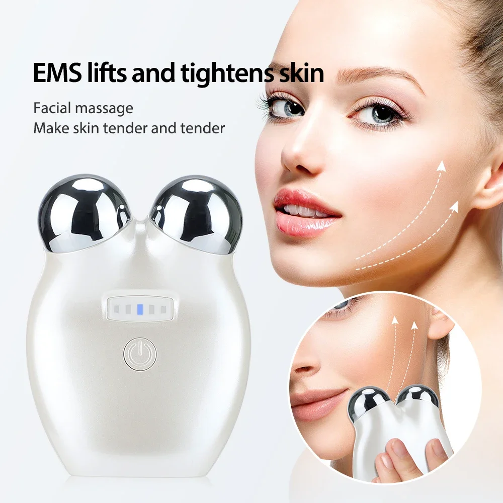 EMS เครื่องมือความงามอิเล็กทรอนิกส์ Micro Current Rejuvenation Instrument 3D Roller Lift แน่น Eye นวดหน้า