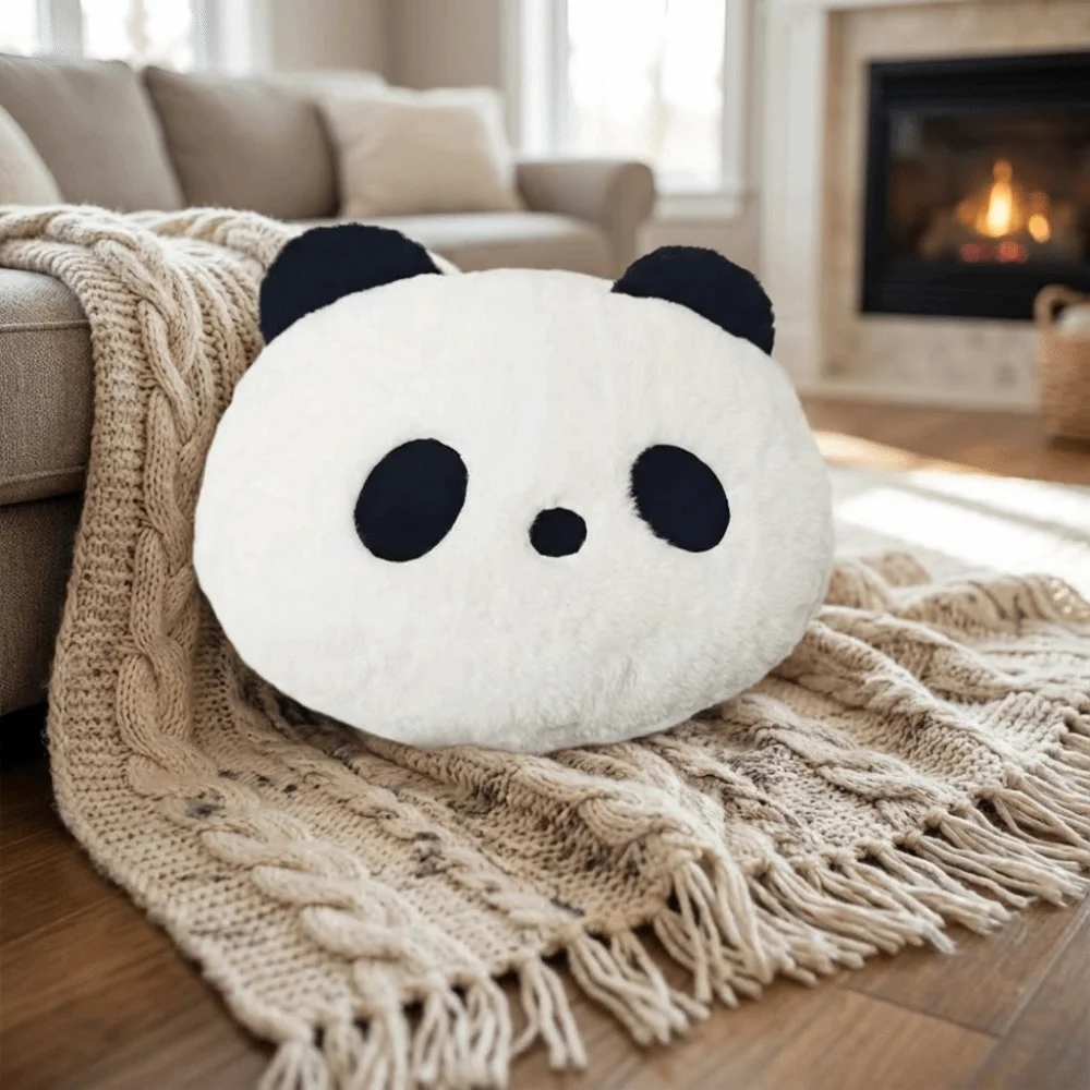 Cuscino Peluche a Forma di Panda, Decorazione per Camera da Letto e Divano, Kawaii, 30cm, Cuscini Decorativi a Forma di Panda