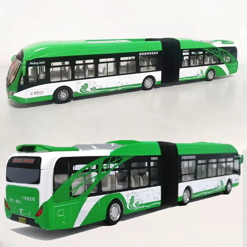 관절형 이중 섹션 버스 자동차 모델 소년을 위한 소리와 빛 컬렉션 장난감을 당겨라