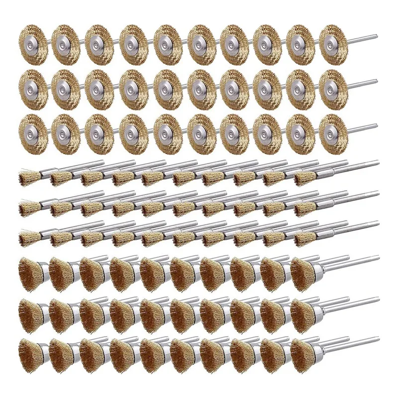 

90 Pcs Wire Brushes Set Pen-Shaped Steel Wire Wheel Brush Set For Rust Removal Stripping Polishing