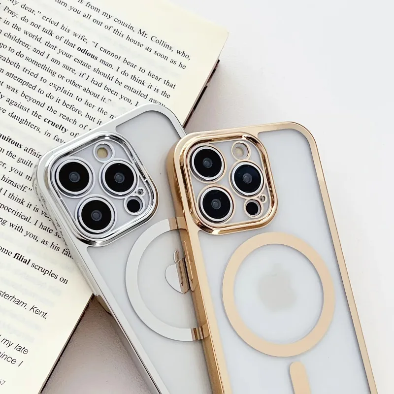 Funda con cordón colgante y marco metálico para iPhone Air 17 16E 16 15 14 13 12 11 Pro Max, magnética para Magsafe 5