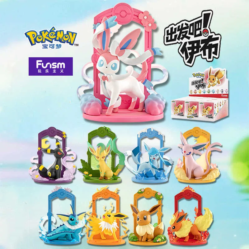 

Genuine Funism Pokemon Let's go! Eevee Series Scenes Espeon Vaporeon Sylveon Leafeon Action Figure Model Toys Gift for Birthday