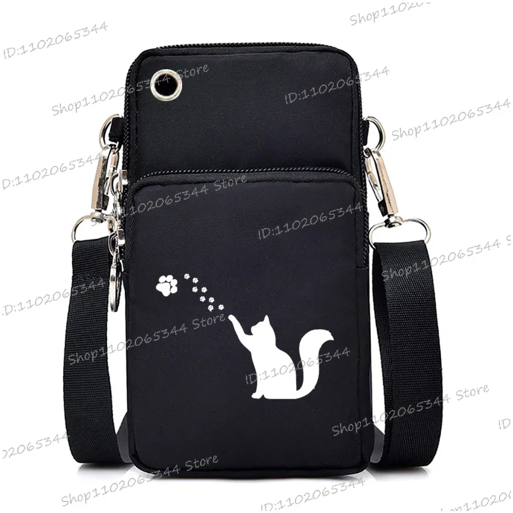 Sac à main vertical pour téléphone portable avec chat de dessin animé pour femme, mini sac à bandoulière, sac messager Shoous, sac à main Face Neck, chats drôles, nouveau