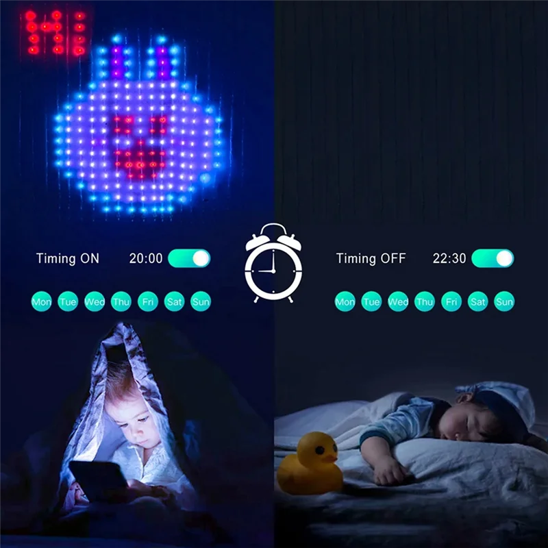 AF90-Graffiti APP Luci per tende RGB Phantom Punto di colore Luci di controllo Luci ambientali Stringa di luce per tende con spina americana
