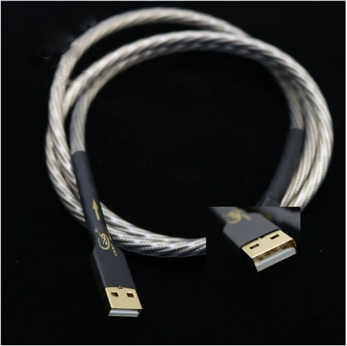 HiFI A-B type USB-kabels Audio DIY Koper Zilver OFC puur koperen geleider USB A naar USB B Audiokabel Snoer