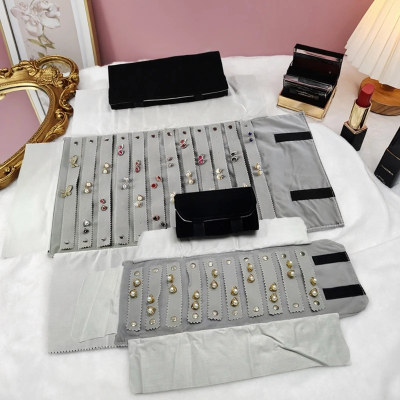 

Бархатная тканевая сумка для хранения ювелирных изделий, портативная палочка для хранения ушных шпилек для выхода на выставке и путешествия, бархатная коллекция