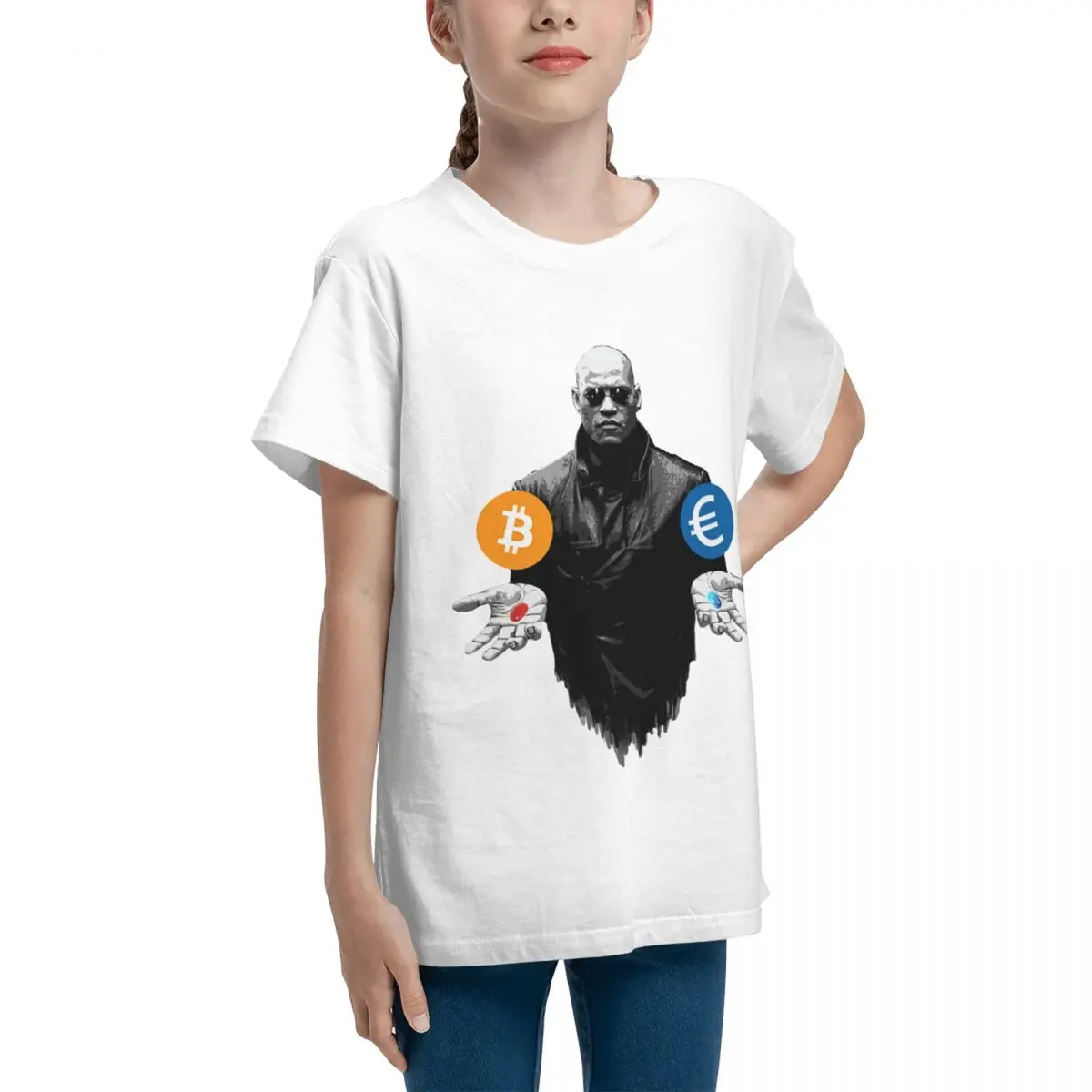 Adolescents Morpheus Matrix Bitcoin For Sale Basic Short Sleeve T-Shirt Geeky Crewneck Tshirt Novelty Top quality