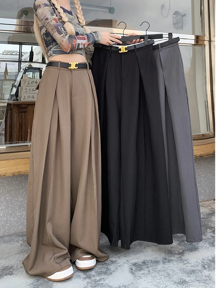 Loose Wide Leg Suit Pants For Women's Summer 2024 New Korean Version Fashionable Versatile High Waisted Casual Pants