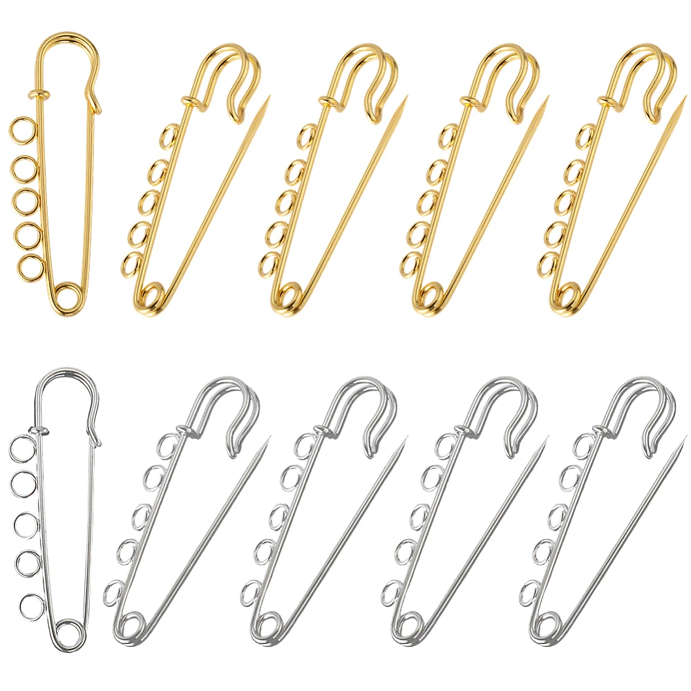 1 Box 30pcs 2 Colors 50mm Kilt Safety Pins Kilt Brooch Pin Bulk Gold Silver Iron Brooches Arts Safety Heavy Duty Clasp Pack