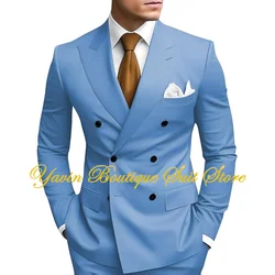 Men's 2 Piece Suit Double Breasted Suit Men Slim Fit Formal Suit for Wedding Prom Dinner Party