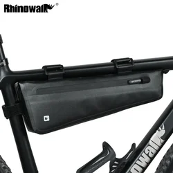 Rhinowalk Bike Triangle Frame Bag Full Waterproof Front Tube Cycling Bag 2.2L for Road MTB Foldable Bike Storage Tool Panniers