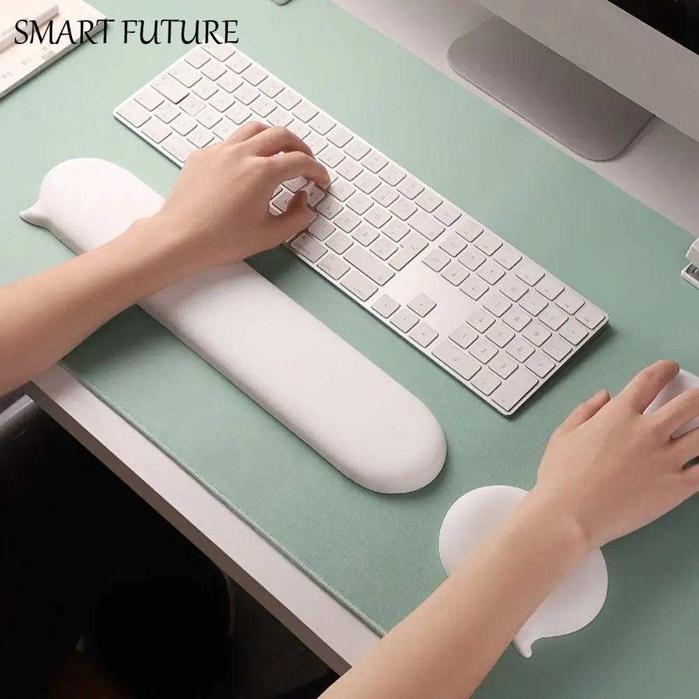 

Silicone Wrist Support Mouse Pad Soft Comfortable Keyboard Pad Relax Wrists Non-Slip PU Base Mouse Wrist Rest