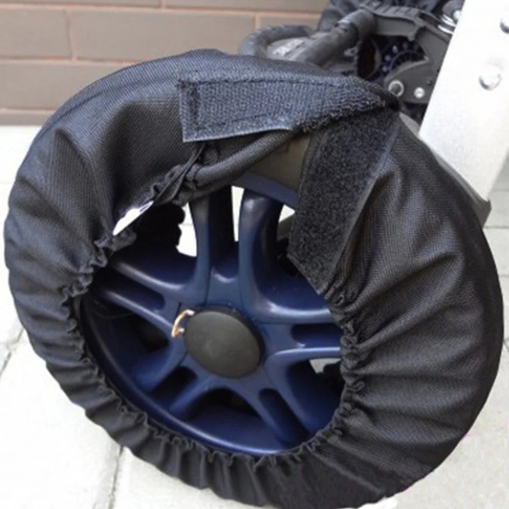 

2Pcs Baby Stroller Wheel Cover Durable Oxford Cloth Protective Cover Flexible Fit Large Small Wheels Floor Protector Stroller