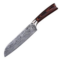 Carbon Steel Santoku Kitchen Knife for Home Restaurant Razor Sharp Japanese Chef Ergonomic Handle