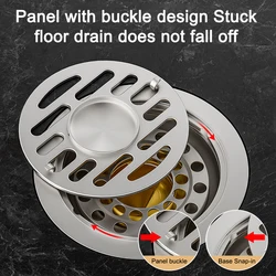 Round Floor Drain Stainless Steel Floor Drains Anti-odor Drainer Bathtub Sewer Strainer Bathroom Drainage Drain Hair Catcher