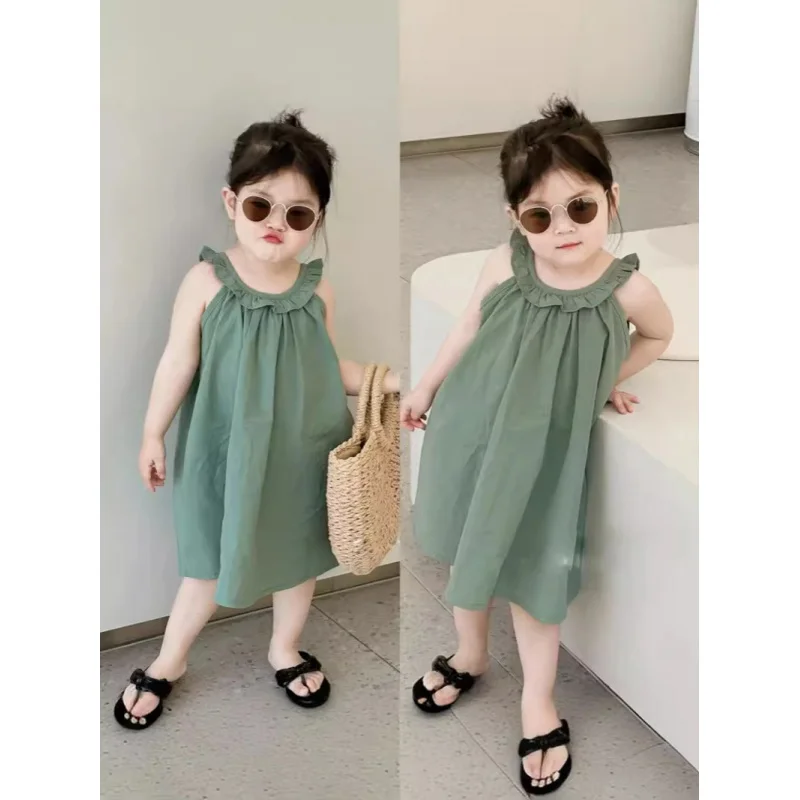 

Girls' Dress Summer New Fashionable Vest Princess Dress Sleeveless Dress Children One Piece Dropshipping