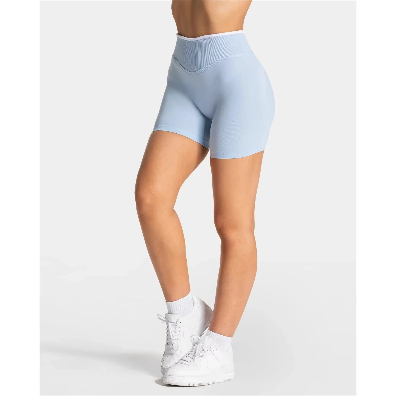 

Yoga Pants Running Sports Shorts Solid Color Sports Shorts White Waist Tight High Waist Hip Lifting For Women's Seamless Gym