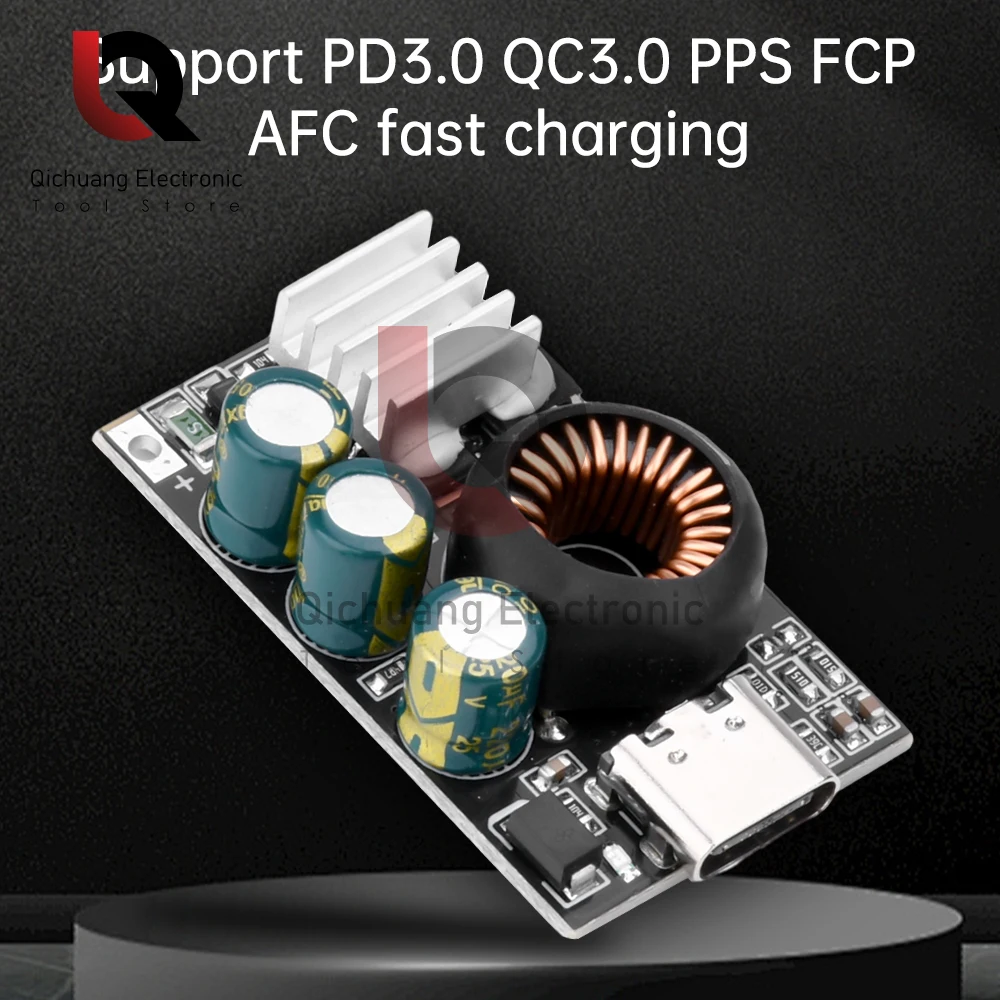 PD65W QC3.0 Type-C Mobile Phone Charging Board DIY Fast Charger DC10-30V Step-down Module for Emergency Charging of Mobile Phone