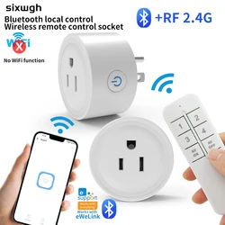 SIXWGH Smart Socket Bluetoot US Plug , 2.4G Remote Control,Home Appliance eWelink App Control Timing socket