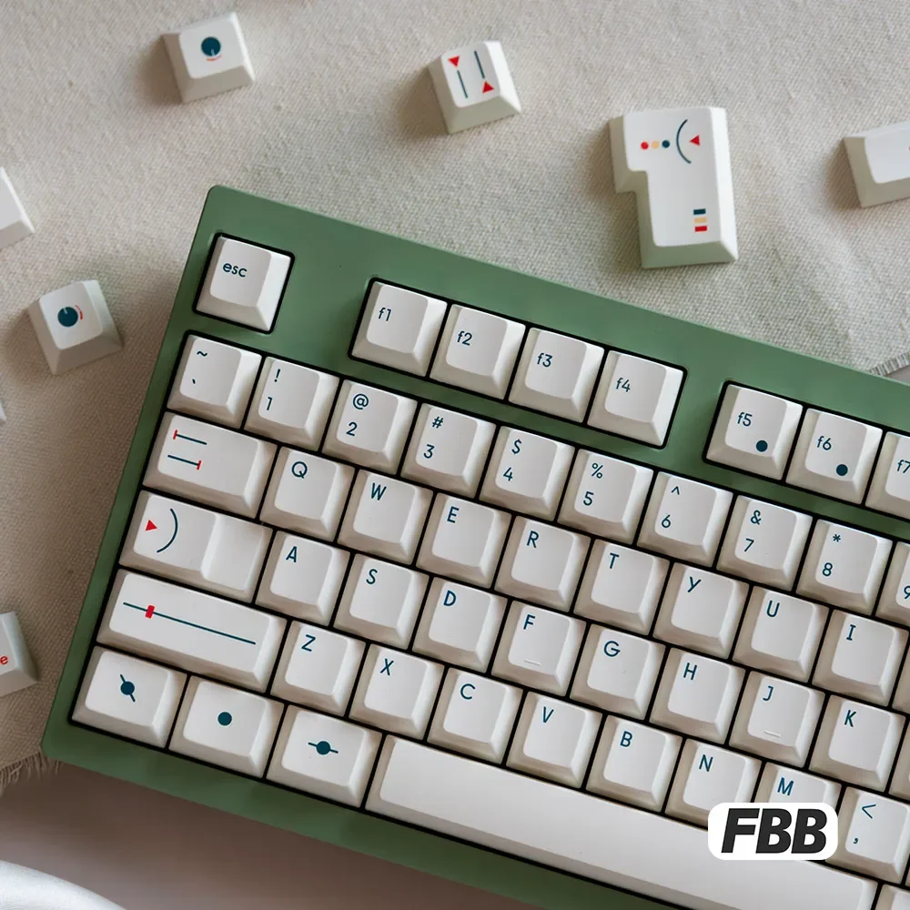 Milky White Minimalist Keycaps Dye-sublimation PBT Customized Mechanical Keyboard Keycaps Original Height 152-key Keycaps Gift