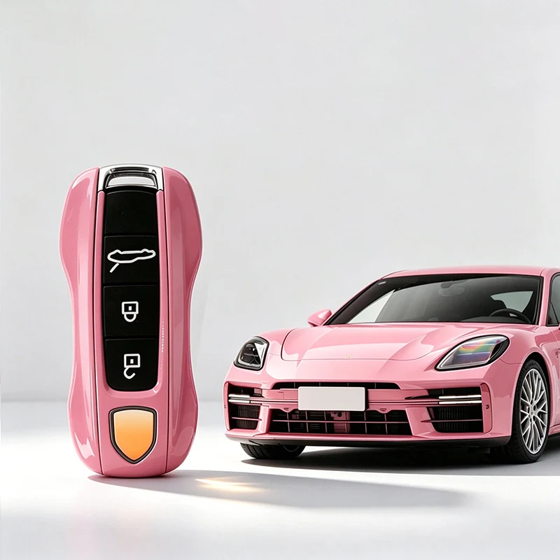 Autosleutel hoesje Bordeauxrood vervangende schaal voor Porsche Cayenne Macan Panamera 911 718 Boxster Cayman Taycan 2010-2024