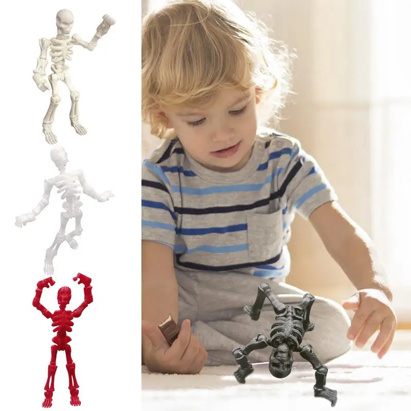 Movable Skeleton Fake Human Skull Bone Simulated Multiple Joints Action Skeleton Collection Fun Table-building Toys For Kid Toy