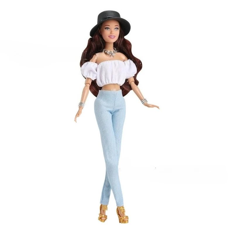 30cm Girl Doll Full Set 11.5inch Joints Doll with Casual Wear Dress Up Toys for Children Girl Gift