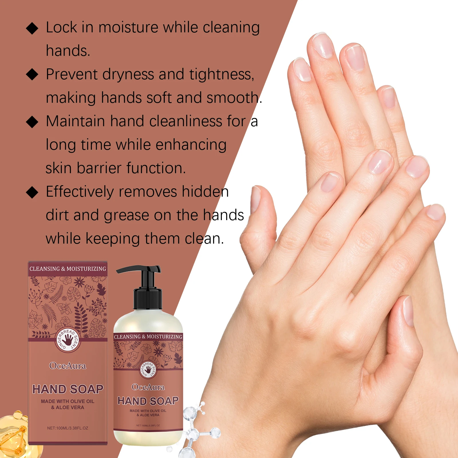 معقم لليدين مرطب ينظف ويغذي بشرة اليدين مما يتركها ناعمًا وناعمًا ومنعشًا #3