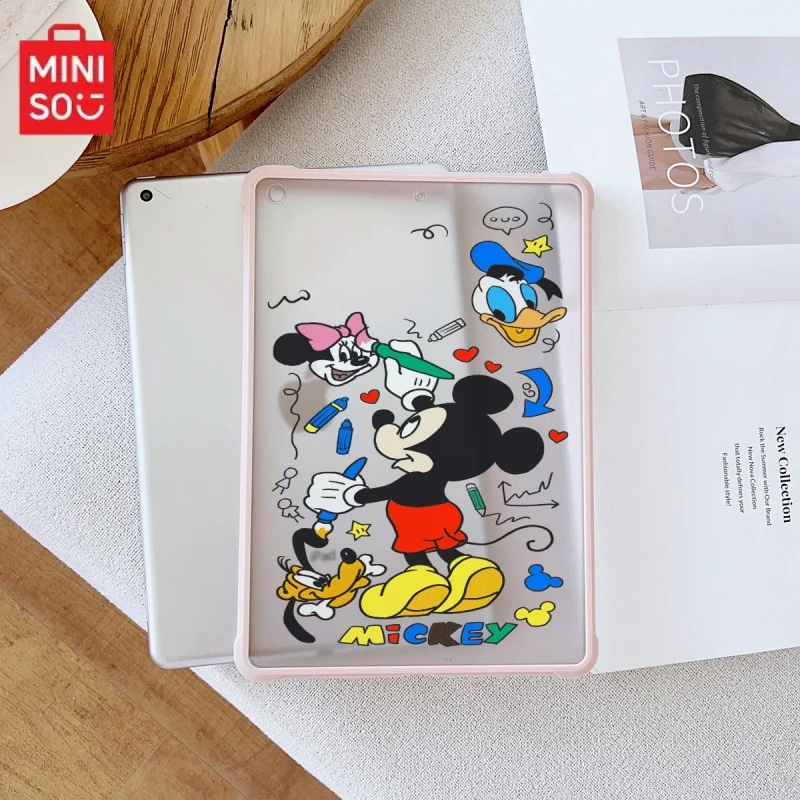 

Miniso Disney cute iPad pink Transparent anti-Drop case, suitable for iPad Pro 2022/2024,iPad Air3/5th,iPad Mini 6,iPad 6/10th