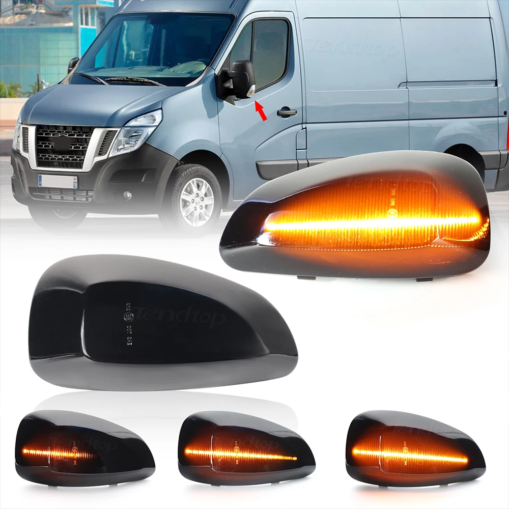 2Pcs Dynamic LED Side Wing Mirror Turn Signal Light for Renault Master III 3 EV FV HV JV UV 2010 2011 2012 2013 2014 - 2023