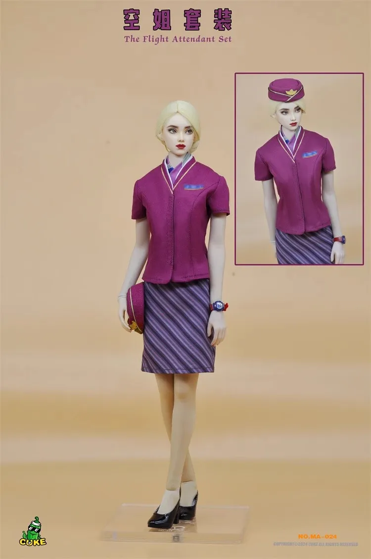 CUKE TOYS MA-024 1/6 Soldier The Flight Attendant Uniform Set Model Toy Fit 12'' Action Figures S18 Body In Stock