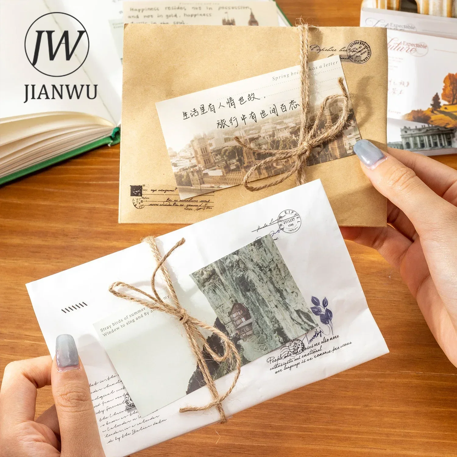 JIANWU A Trip To Europe Series Vintage Building Landscaping Collage Decor Material Paper Creative DIY Junk Journal Stationery