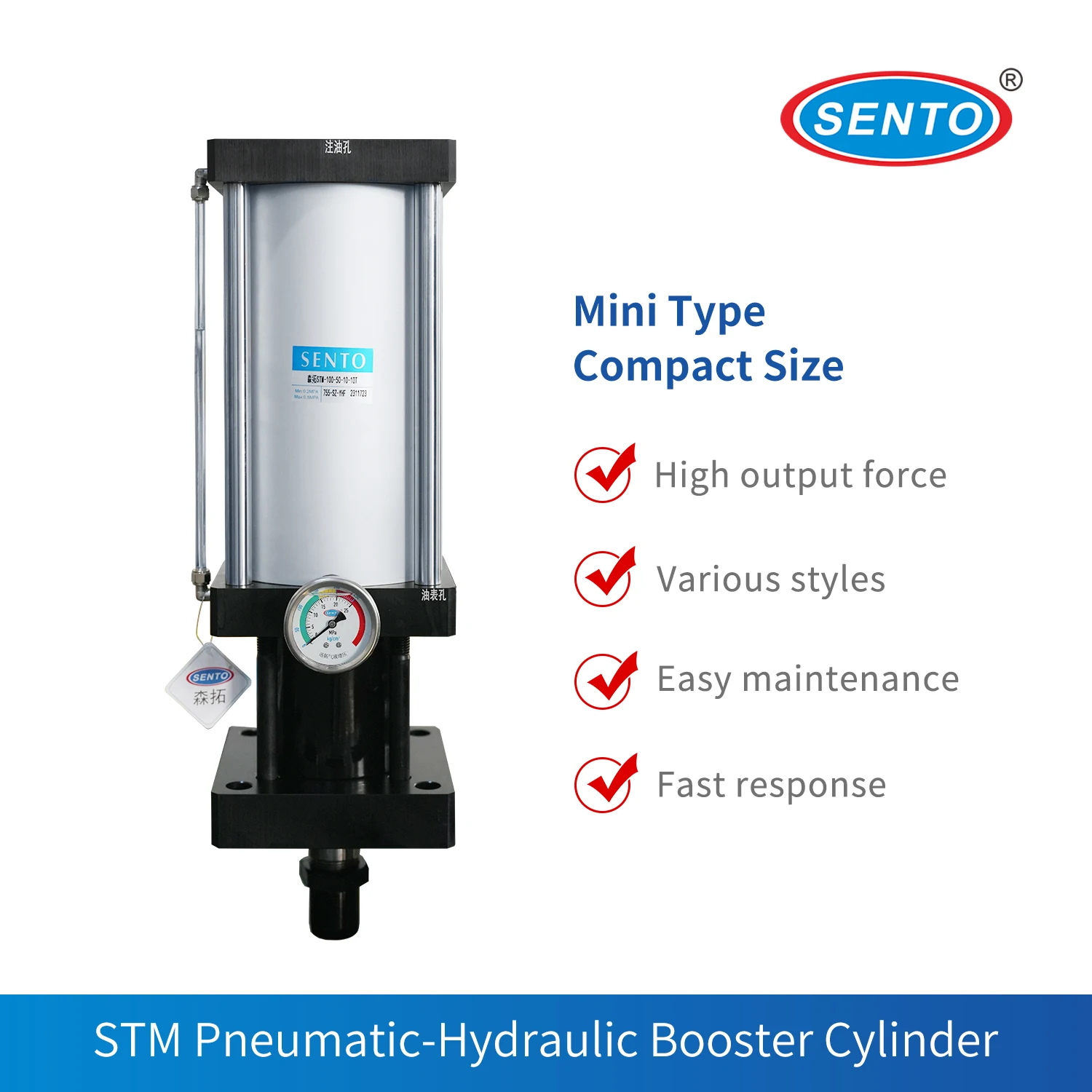 

STM-100-100-10-8T Original Manufacturer Pneumatic Hydraulic Cylinder Space Saving High Efficiency