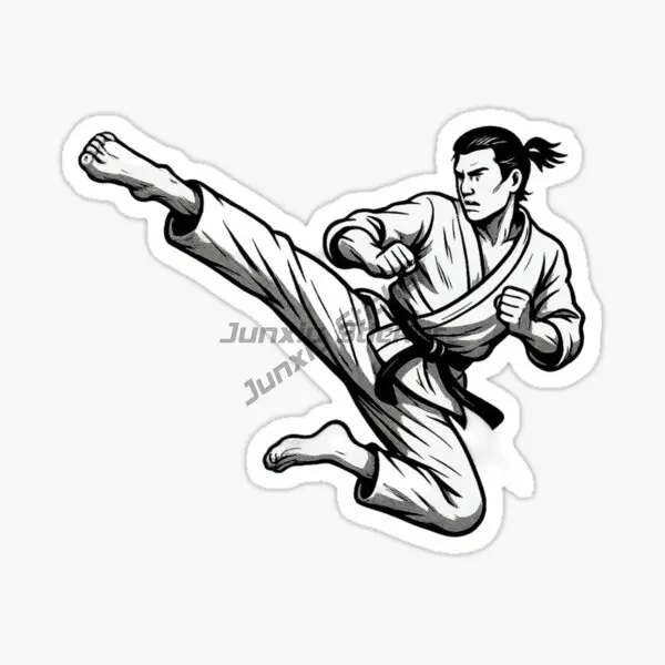 

Taekwondo Combat Waterproof PVC Car Stickers Accessories Van Bicycle Helmet Bumper Wall Decal