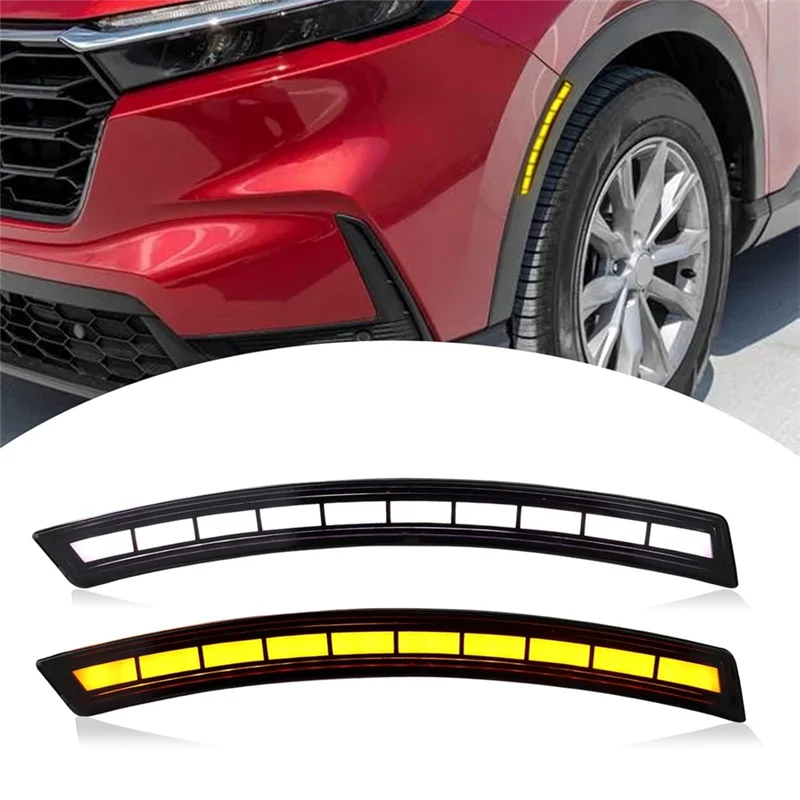 LED Zijmarkeringslicht Voor Honda CRV 2023 2024 Tri-Kleuren Wiel Wenkbrauw Lampen Richtingaanwijzer Lampen Dagrijverlichting-A74F