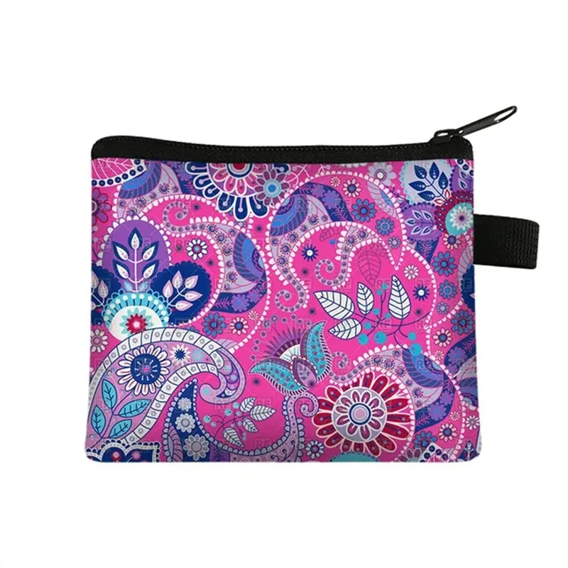 Mandala Flower 3D Printed Coin Purse Woman Shopping Portable Coin Case ID Card Case Multicolor Pattern Wallet Coin Bag Gift Bags