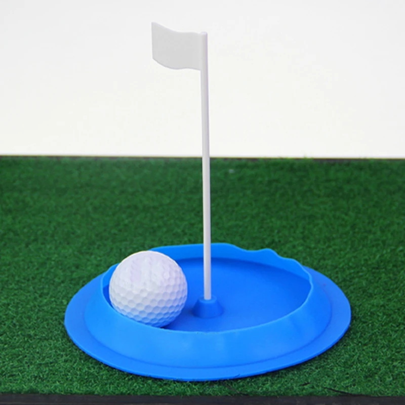 All Direction Golf Putting Cup Soft Rubber Practice Putter Hole Green Flag Training Tool Outdoor Golf Practice Disc