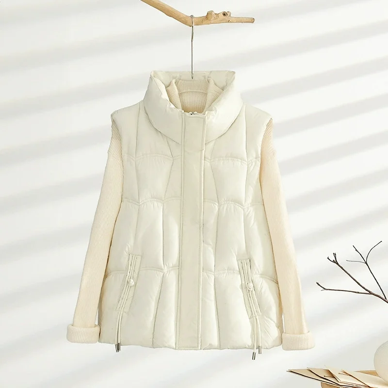 Automne hiver vers le bas coton gilet veste femmes manches Parkas épaissir chaud gilet manteau femme gilet dames hauts Chaleco Mujer