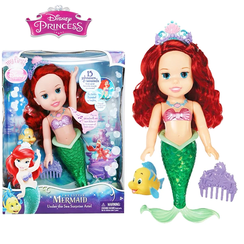 

Original Disney Princess Mermaid Under The Sea Surprise Ariel Doll Sounding and Singing Water Play Dolls Cute Cartoon Girl Gifts