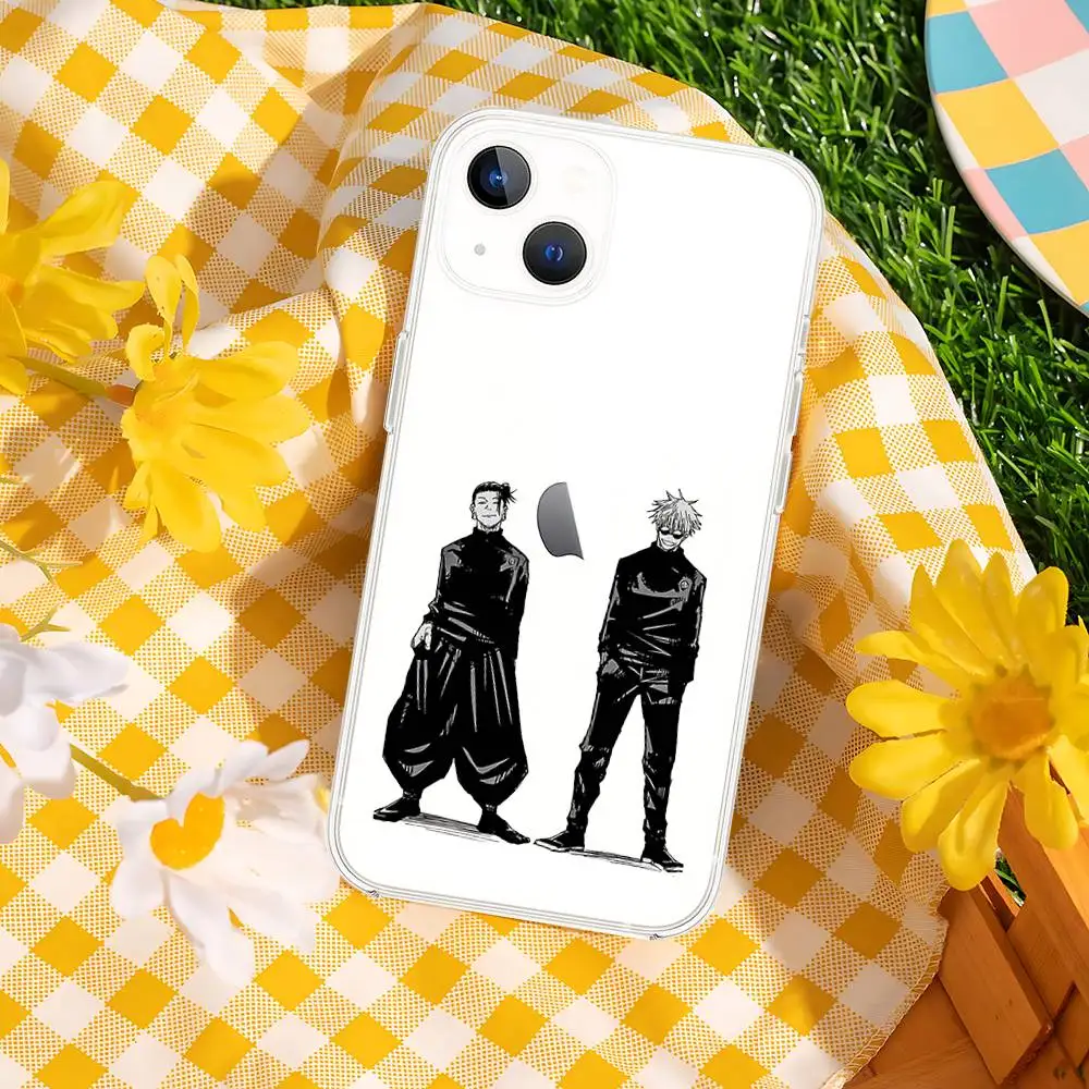 S-Satoru Gojo S-Suguru Geto جراب هاتف حافظة شفافة ناعمة لهاتف آيفون 17 16 15 14 13 12 11 Pro Max Mini Plus غطاء مقاوم للصدمات