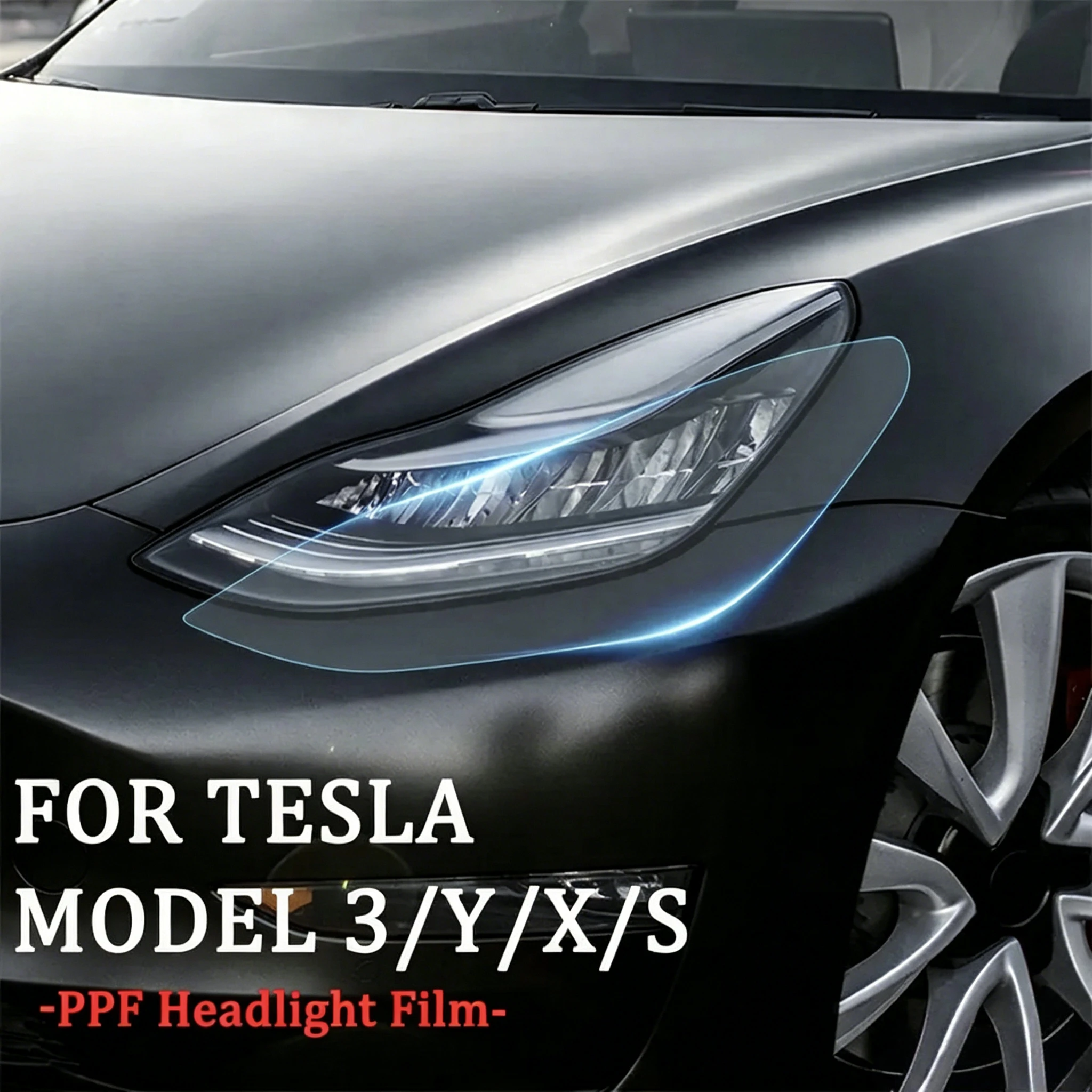 For Tesla Model 3 Y X S 2020-2023 Car Headlight TPU Protective Film Rearview Mirror Transparent Scratch Resistant Pre-cut PPF