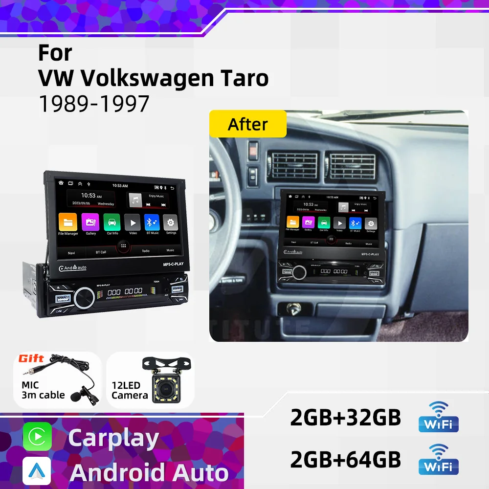 Car Stereo Android for VW Volkswagen Taro 1989-1997 1 Din 7