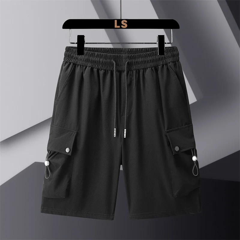 

Американская спецодежда ort Pants Мужские летние свободные брюки Qui Dry Ice Silk Повседневные брюки пять четвертей Модные большие размеры Haome Functi...