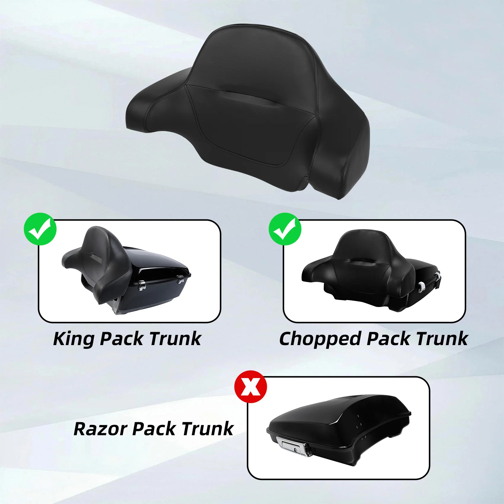 Motorcycle King Chopped Trunk Wrap Around Backrest For Harley Touring Electra Street Glide Road King 2014-2025