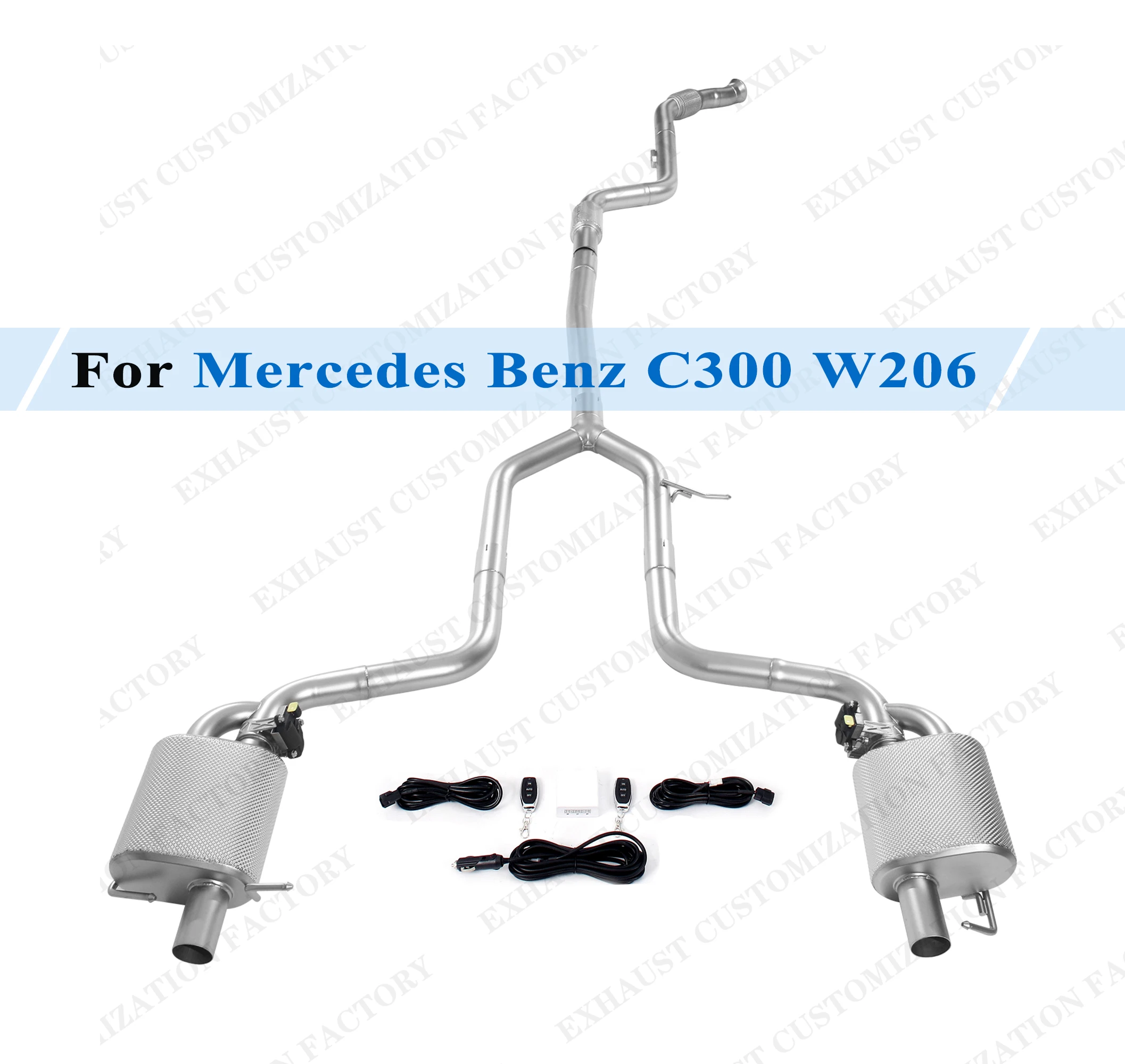 

For Mercedes Benz W206 C300 C300e Performance Exhaust System with Heat Shield Remote Control