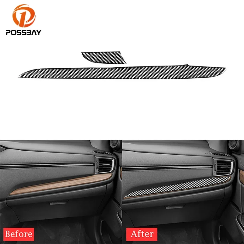 2 Pcs Car Interior Center Dashboard Cover Trim Auto Mouldings Parts For Honda CRV CR-V 2017 2018 2019 2020 2021 2022 Accessories