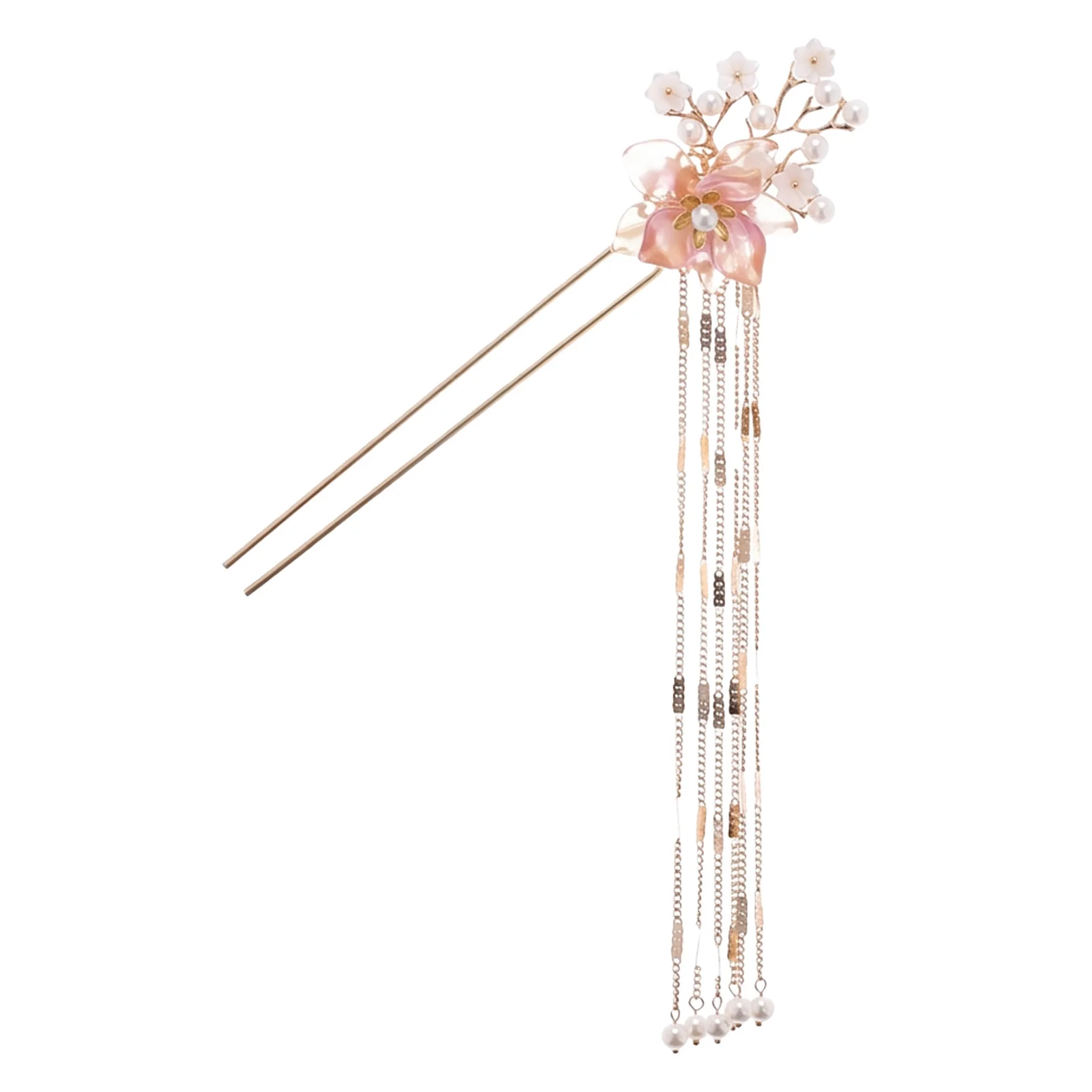 Hairpin Alloy Traditional Tassel Hair Stick Secure Bun Pin for Hanfu Cosplay Costume Accessories Elegant Retro Jewelry Gift