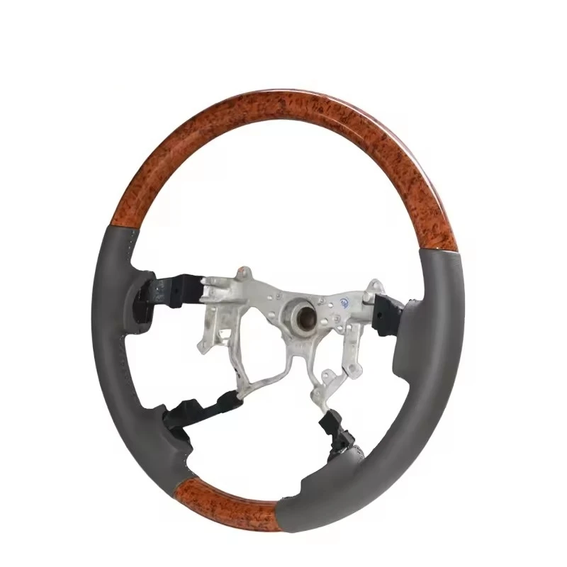 Wooden Leather Steering Wheel For Toyota Land Cruiser FJ200 2008 2009 2010 2011 2012 2013 2014 2015 Car Accessories